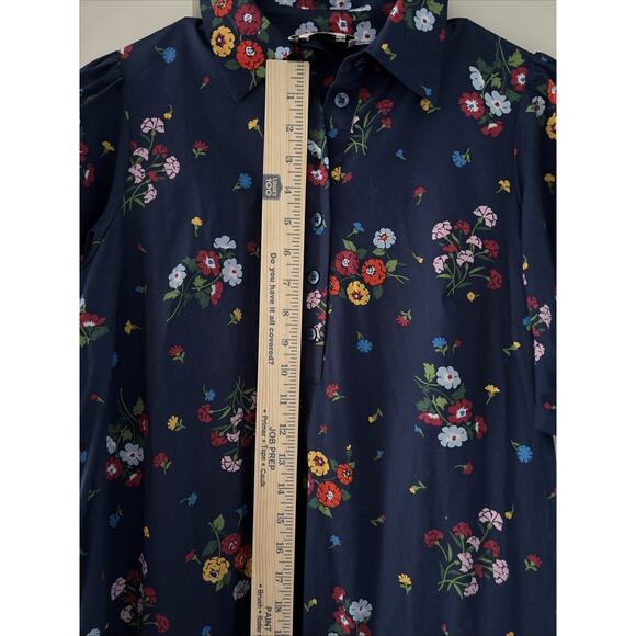 Kate Spade Belted Navy Bouquet Toss Pleated Lake Dress With Pockets Small - Picture 11 of 11